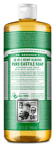 Dr. Bronner's Almond Pure Castile Liquid Soap 946mL