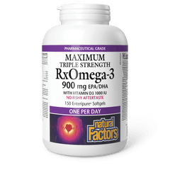 Natural Factors RxOmega-3 Maximum Triple Strength 900mg 150 Softgels