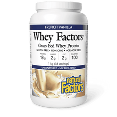 Natural Factors Whey Factors Grass Fed Whey Protein French Vanilla 1kg