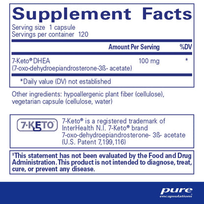 Pure Encapsulations 7-KETO DHEA 100mg 60 Capsules
