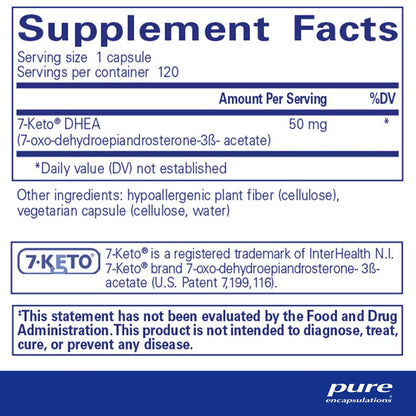 Pure Encapsulations 7-KETO DHEA 50mg 120 Capsules