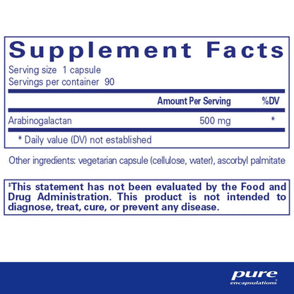 Pure Encapsulations Arabinogalactan 90 Capsules