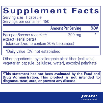 Pure Encapsulations Bacopa Monnieri 180 Capsules