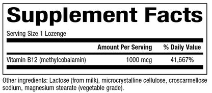 Bioclinic Naturals B12 Methylcobalamin 1000 mcg 60 Lozenges