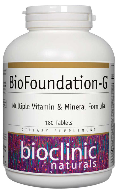 Bioclinic Naturals BioFoundation-G Multiple Vitamin & Mineral Formula 180 Tablets