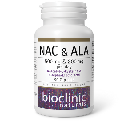 Bioclinic Naturals NAC & ALA 500 mg & 200 mg 90 Capsules