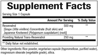 Bioclinic Naturals Resveratrol 60 Capsules