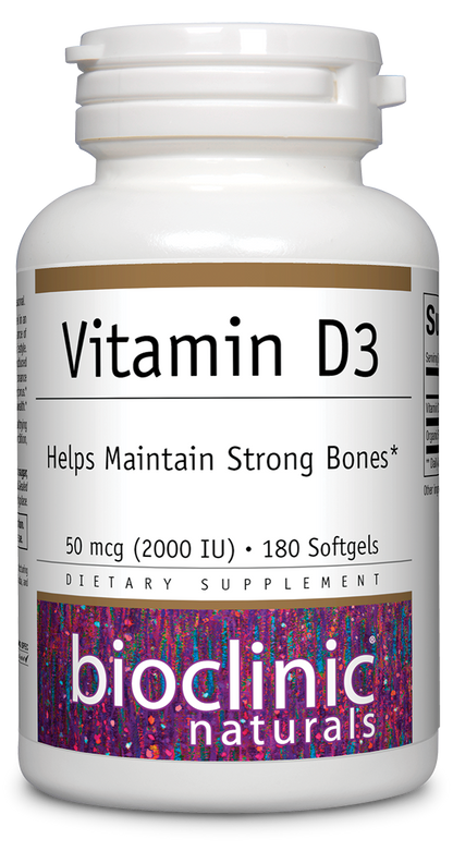 Bioclinic Naturals Vitamin D3 2000 IU 180 Softgels
