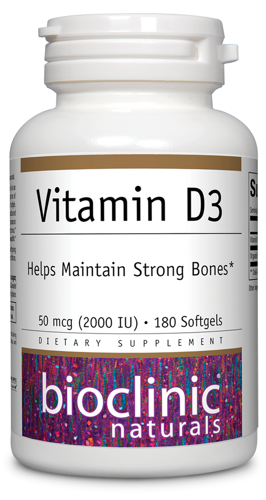 Bioclinic Naturals Vitamin D3 2000 IU 180 Softgels