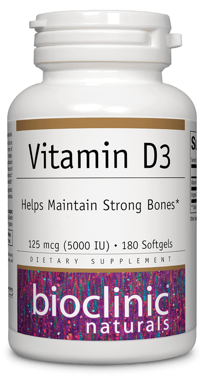 Bioclinic Naturals Vitamin D3 5000 IU 180 Softgels