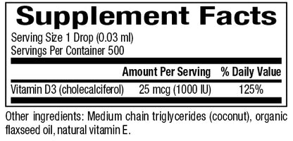 Bioclinic Naturals Vitamin D3 Drops 1000 IU 15mL