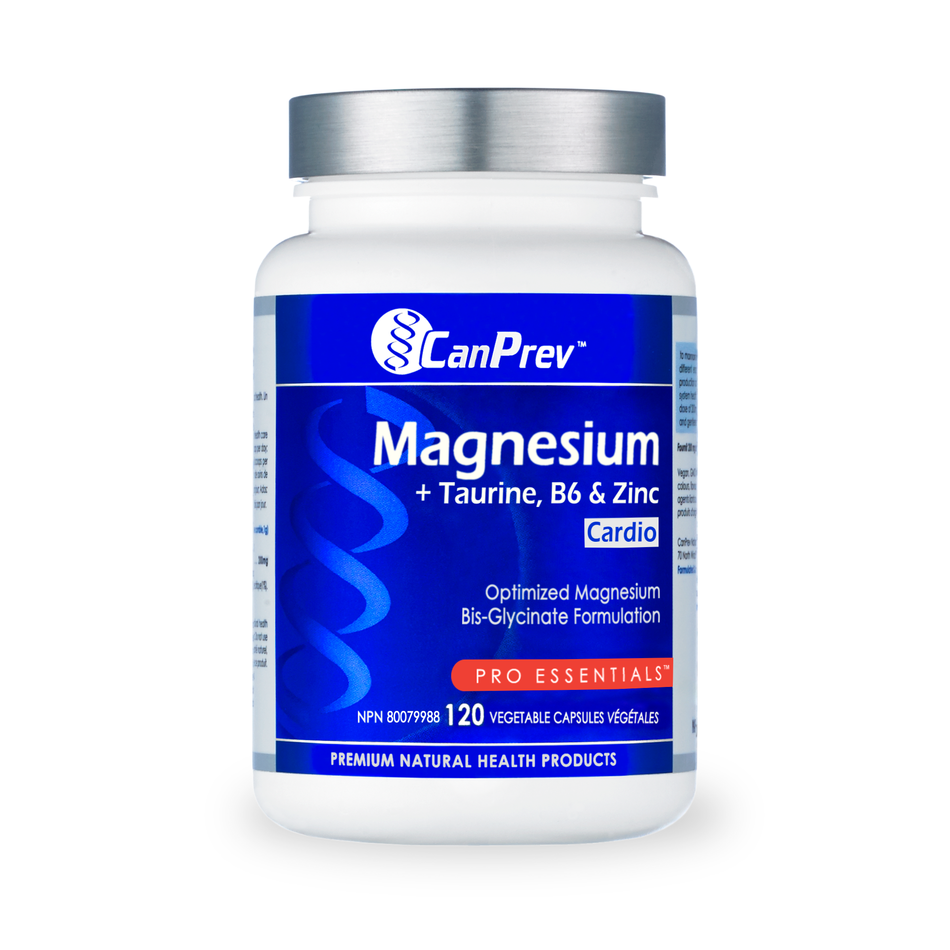 CanPrev Magnesium Cardio + Taurine, B6 & Zinc 120 Veg Capsules 