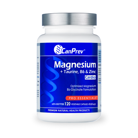 CanPrev Magnesium Cardio + Taurine, B6 & Zinc 120 Veg Capsules 