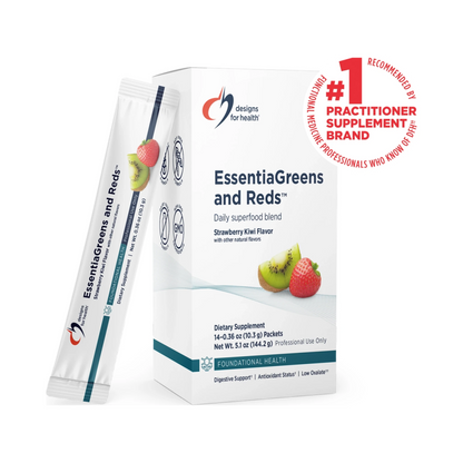 Designs For Health EssentiaGreens and Reds Strawberry Kiwi 14 Packets