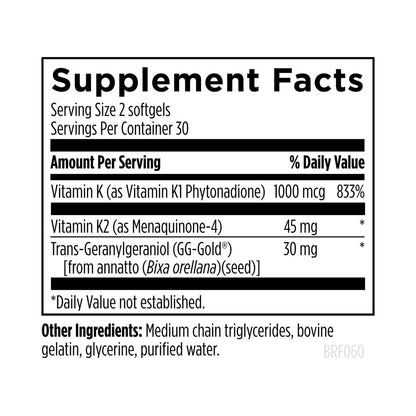 Designs for Health Osteo Tri K 60 Sofgels