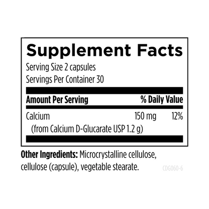 Designs for Health Calcium D-Glucarate 60 Capsules