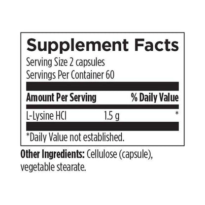 Designs for Health L-Lysine 120 Capsules