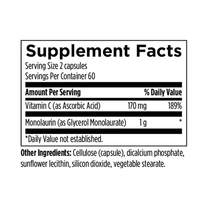 Designs for Health Monolaurin-Avail 120 Capsules