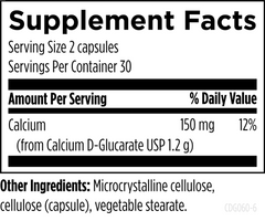 Designs for Health Calcium D-Glucarate 60 Capsules