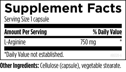 Designs for Health L-Arginine 120 Capsules