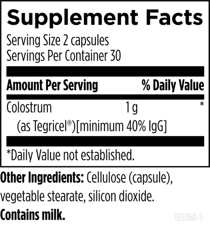 Designs for Health Tegricel Colostrum 60 Capsules