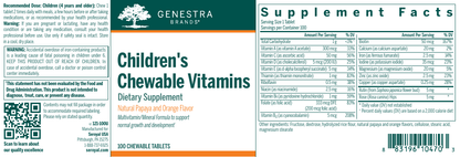 Genestra Children's Chewable Vitamins 100 Chewable Tablets