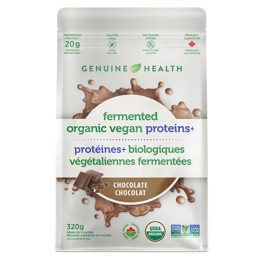 Genuine Health Fermented Organic Vegan Proteins+ Chocolate 320g