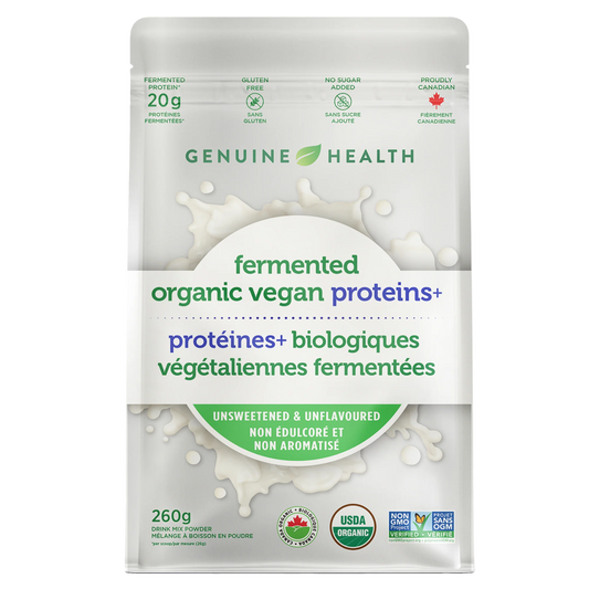 Genuine Health Fermented Organic Vegan Proteins+ Unsweetend & Unflavoured 260g