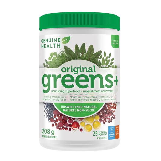 Genuine Health Greens+ Original Unflavored, Unsweetened & Stevia Free 208g