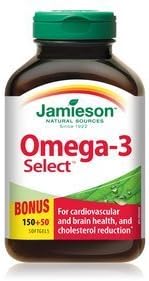 Jamieson Omega-3 Select BONUS SIZE 200 Softgels