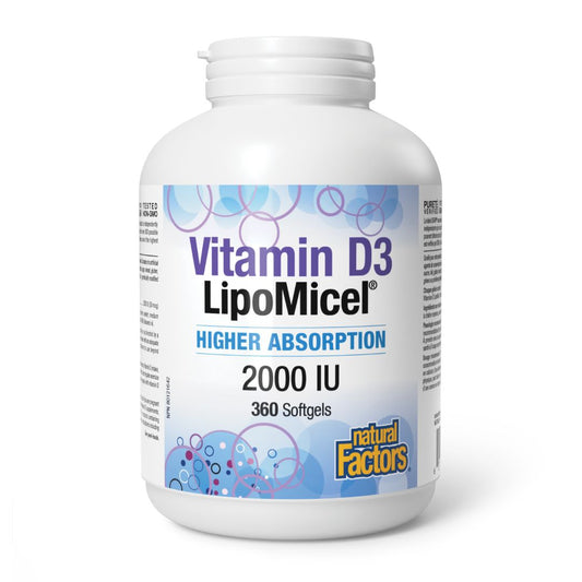 Natural Factors Vitamin D3 LipoMicel 2000IU 360 Softgels