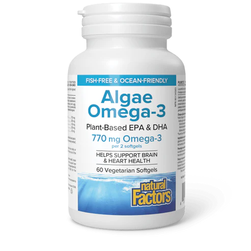 Natural Factors Algae Omega-3 Plant-Based EPA & DHA 60 Softgels