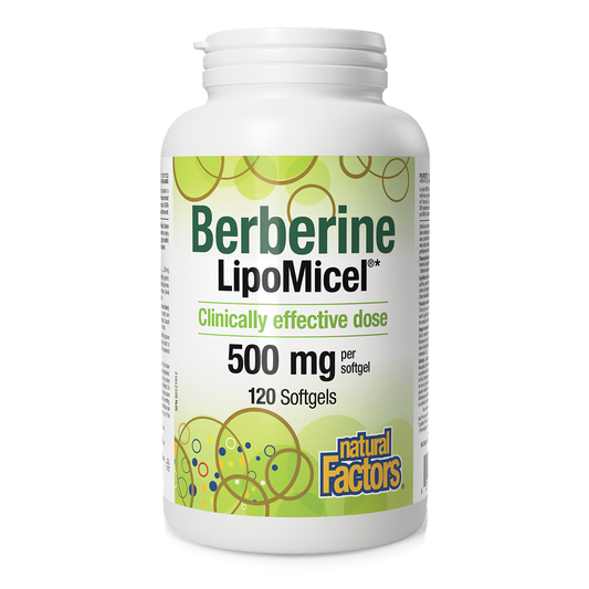 Natural Factors Berberine LipoMicel 500mg 120 Softgels