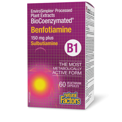 Natural Factors BioCoenzymated Benfotiamine B1 150mg 60 Veg Capsules