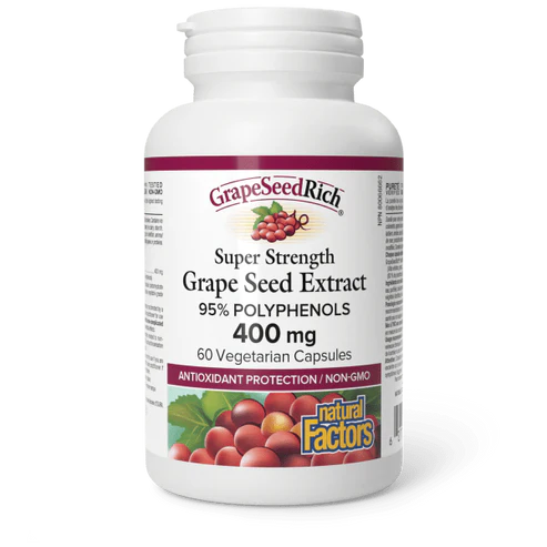 Natural Factors Grape Seed Rich Super Strength Grape Seed Extract 400mg 60 Veg Capsules