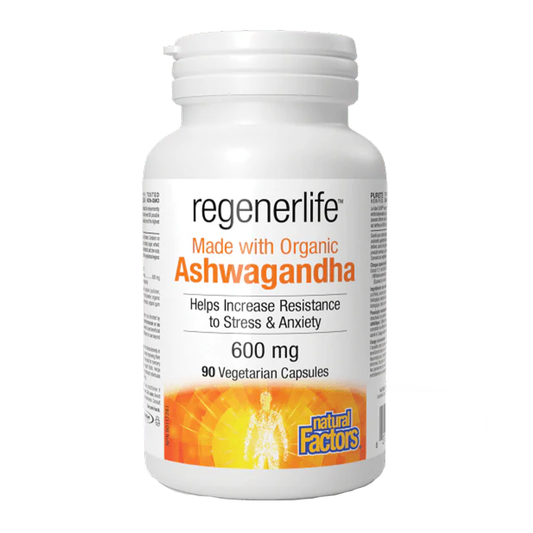 Natural Factors RegenerLife Ashwagandha 600mg 90 Veg Capsules