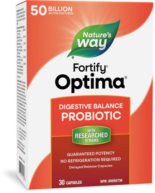 Nature's Way Fortify Optima Digestive 50 Billion 30 Veg Capsules