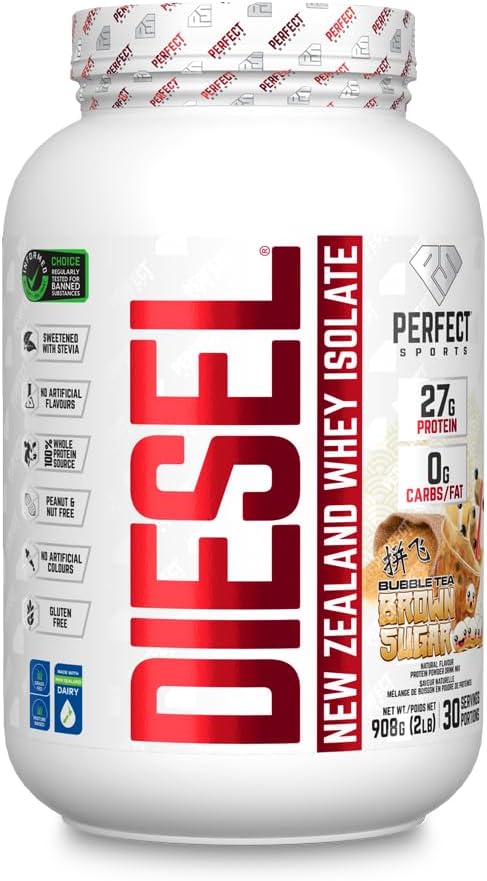 Perfect Sports DIESEL New Zealand Whey Isolate Bubble Milk Tea Brown Sugar 2lb