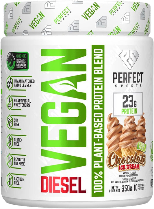 Perfect Sports DIESEL Vegan Plant Based Protein Chocolate Ice Dream 350g