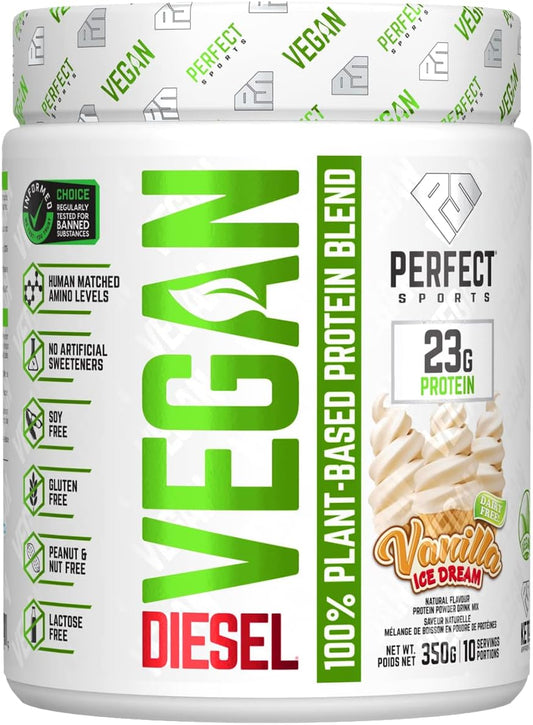 Perfect Sports DIESEL Vegan Plant Based Protein Vanilla Ice Dream 350g