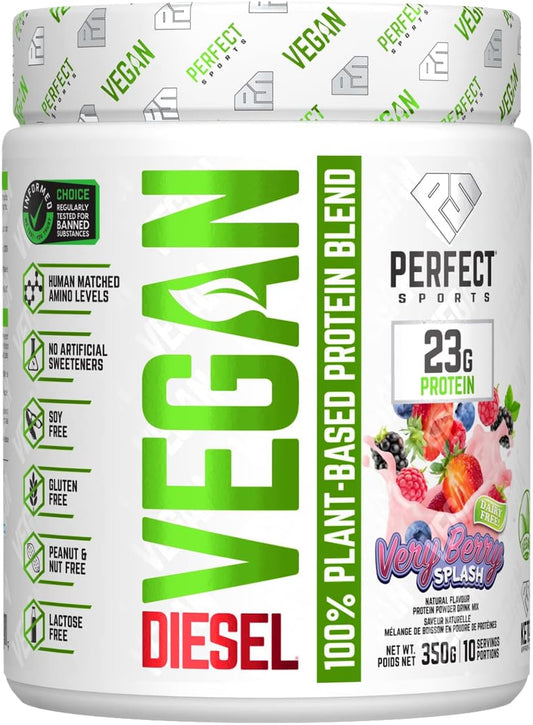 Perfect Sports DIESEL Vegan Plant Based Protein Very Berry Splash 350g