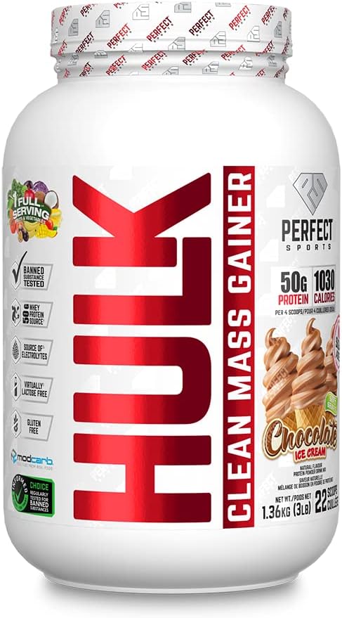 Perfect Sports HULK Clean Mass Gainer Chocolate Ice Cream 3lb