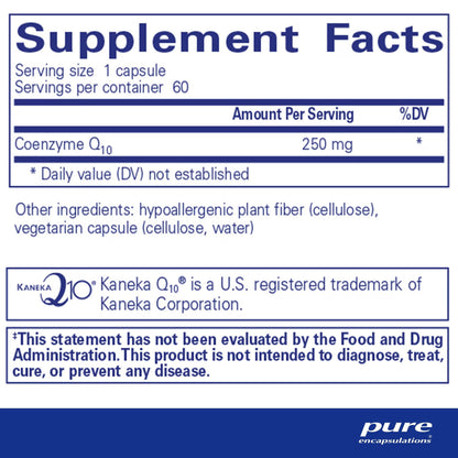 Pure Encapsulations CoQ10 250mg 60 Capsules