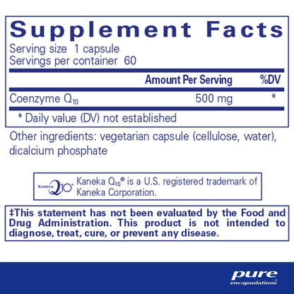 Pure Encapsulations CoQ10 500mg 60 Capsules