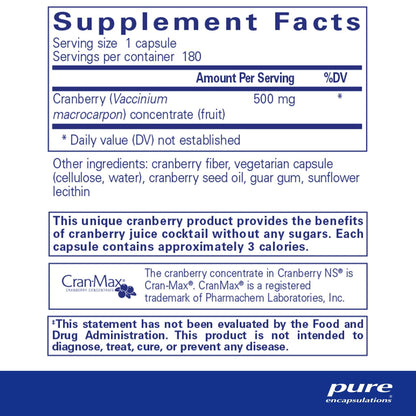 Pure Encapsulations Cranberry NS 180 Capsules