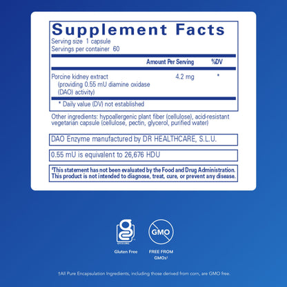 Pure Encapsulations DAO Enzyme 60 Capsules