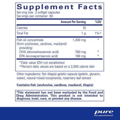 Pure Encapsulations DHA Ultimate 120 Capsules