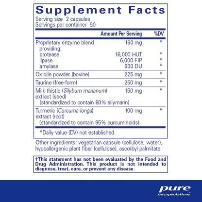 Pure Encapsulations Digestion GB 180 Capsules