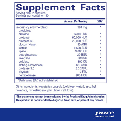 Pure Encapsulations Digestive Enzymes Ultra 180 Capsules