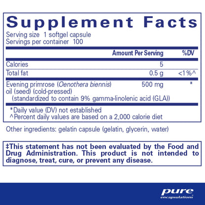 Pure Encapsulations E.P.O. (evening primrose oil) 100 Capsules